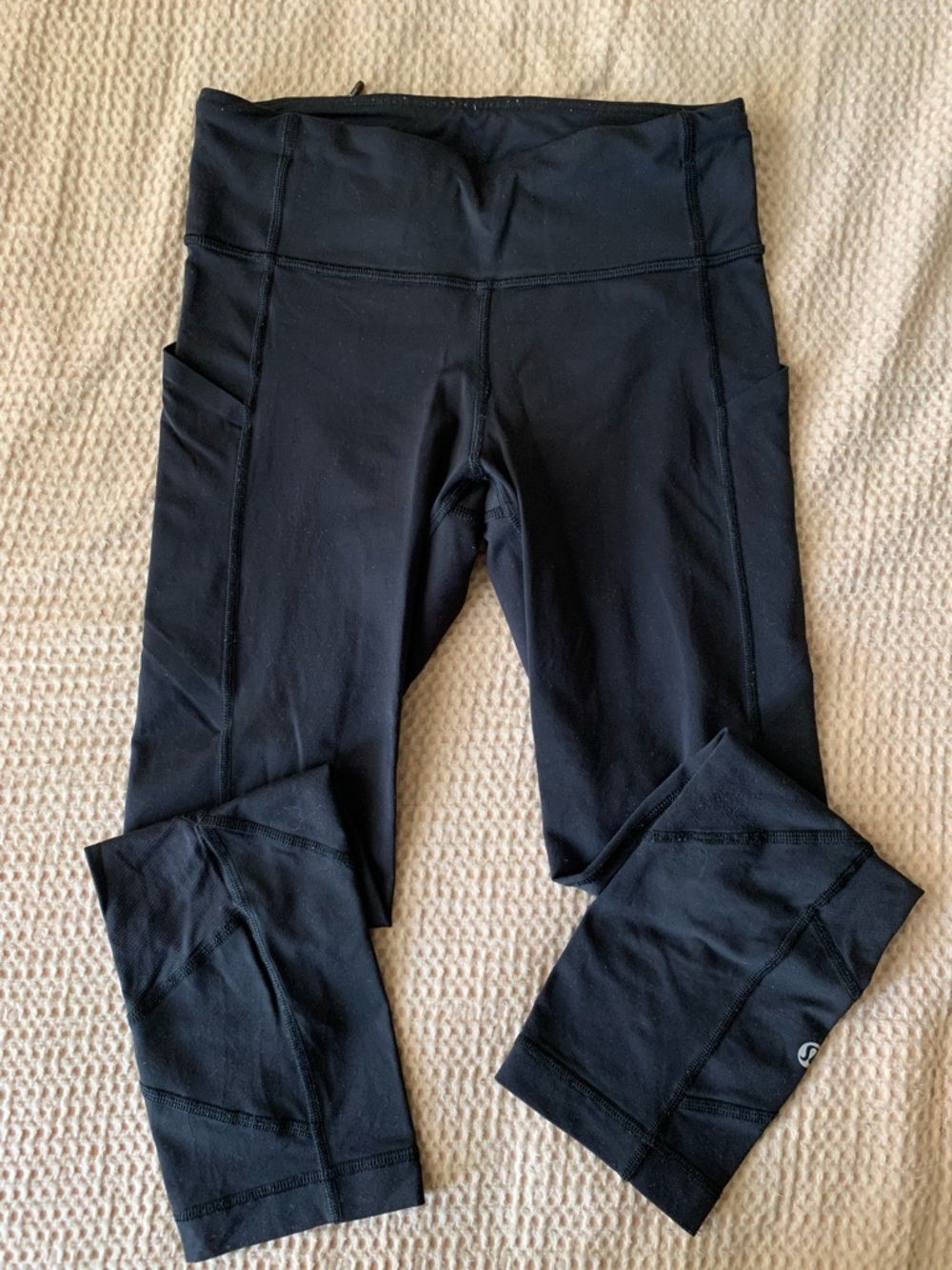 lululemon Black Capri Leggings with Side Pockets